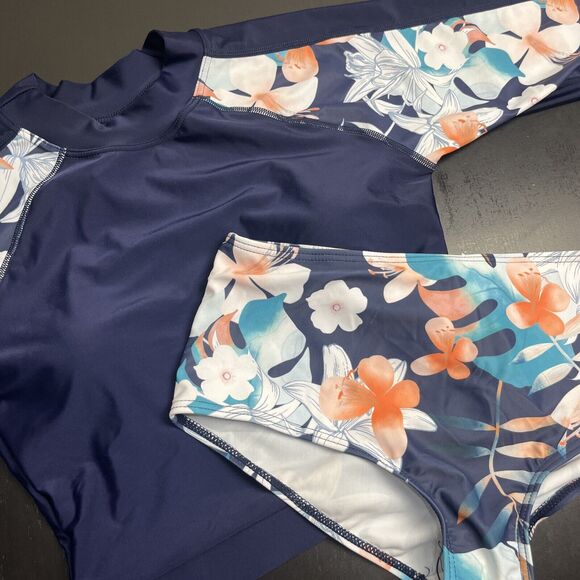 Floral Navy Women's Swim Set - Picture 1 of 7